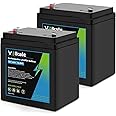 12V 6Ah Rechargeable Battery, LiFePO4 Lithium Battery 2 Pack, with F1 Terminals, for Liftmaster 485lm or Chamberlain 41A6357 Garage Door Opener, Alarm/ Security/ Sound System, UPS Back UP, Scooter