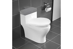 AZHCHKE Toilet Tank Lid Cover, Bathroom Stretch Washable Spandex Toilet Tank Protector Cover with Elastic Bottom, Grey