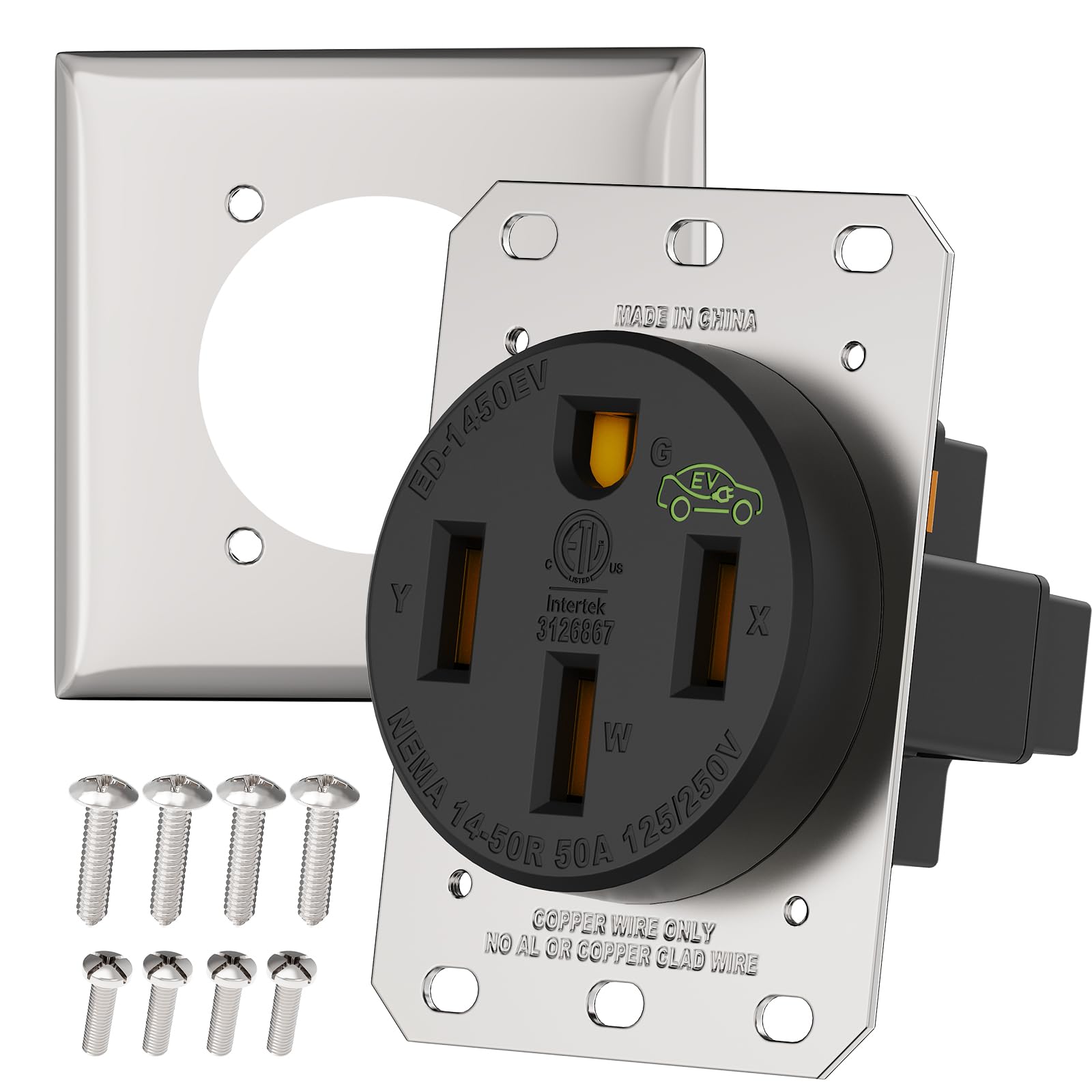RVGUARD RV Power Outlet Box, Enclosed Lockable Weatherproof Outdoor Electrical, ETL Listed (50 AMP EV Outlet) Image RVGUARD RV Power Outlet Box, Enclosed Lockable Weatherproof Outdoor Electrical, ETL Listed (50 AMP EV Outlet) Image