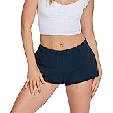 Mxiqqpltky Elastic Low Rise SweatShorts for Women Casual Loose Solid Color Lounge Shorts Y2k Athletic Summer Shorts