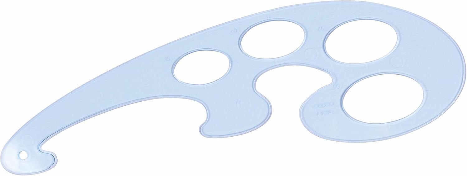 French Curve Ruler in Transparent Reusable Plastic Template Useful as Drafting Tool for Professional Drawing Instrument and Graphing at Work, School or Home Projects in Set of 3 Shapes by Yosogo : Office Products