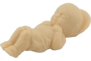 VILLAGE GIFT IMPORTERS 1.5 Inch Baby Jesus Figurine | Hide it in a King's Cake on Mardi Gras | Use in a Nativity or Manger Scene | Great Gift for Saint Nick's Day or Advent | Glow in The Dark or Beige (Beige)