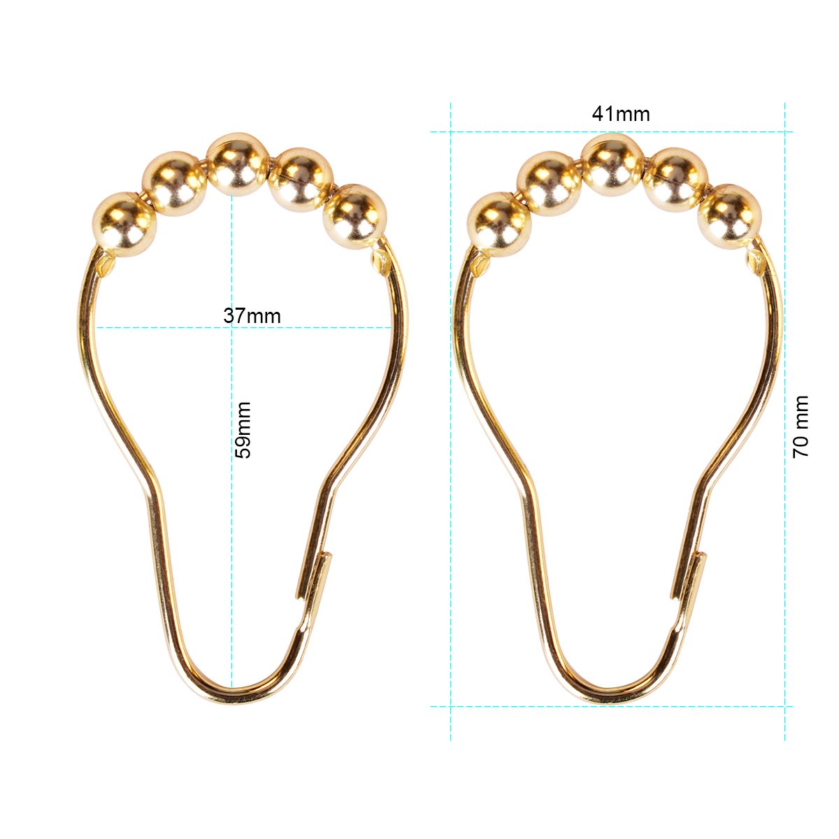 Bathroom Accessories Tantai Care Shower Curtain Hooks Gold