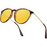 BIRCEN Womens Night Vision Glasses: TR90 Anti-Glare Night Driving Glasses Reduce Eye Strain for Women Drivers Rain Snow Fog