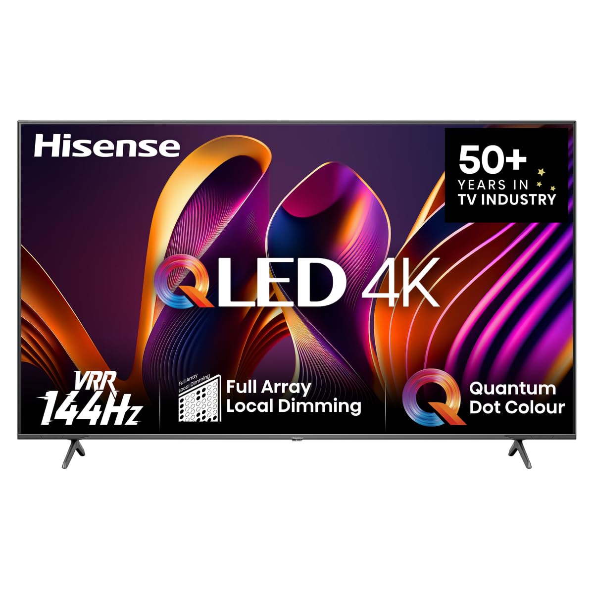 Hisense 55E7NQ Pro 139 cm (55 Zoll) Fernseher, 4K UHD, QLED, Smart TV, Total HDR, Dolby Vision IQ Atmos, 144Hz (VRR), HDMI 2.1, Game Mode PRO, Triple Tuner, Alexa Built-In, Dunkelgrau, [2024]