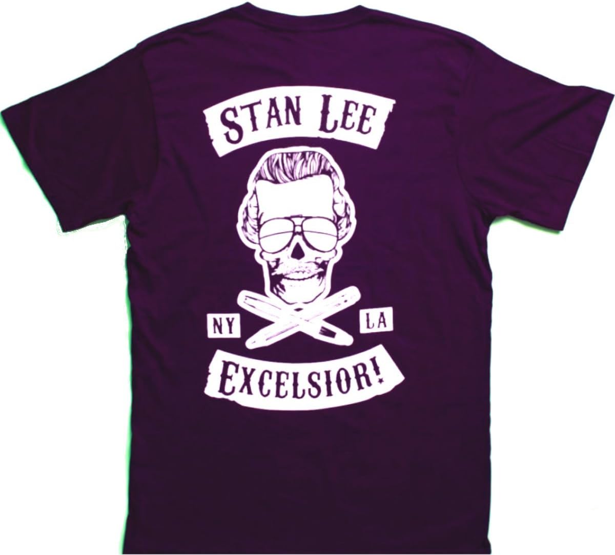 Stan Lee Excelsior Black 4XL/XXXXL Biker's Tshirt - Skull and Cross-Pens - Limited Edition - Not In Stores