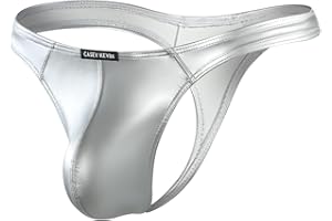 Casey Kevin Mens Shiny Metallic Thong Underwear Low Rise G-String Bikini Swimwear Sparkly T Back