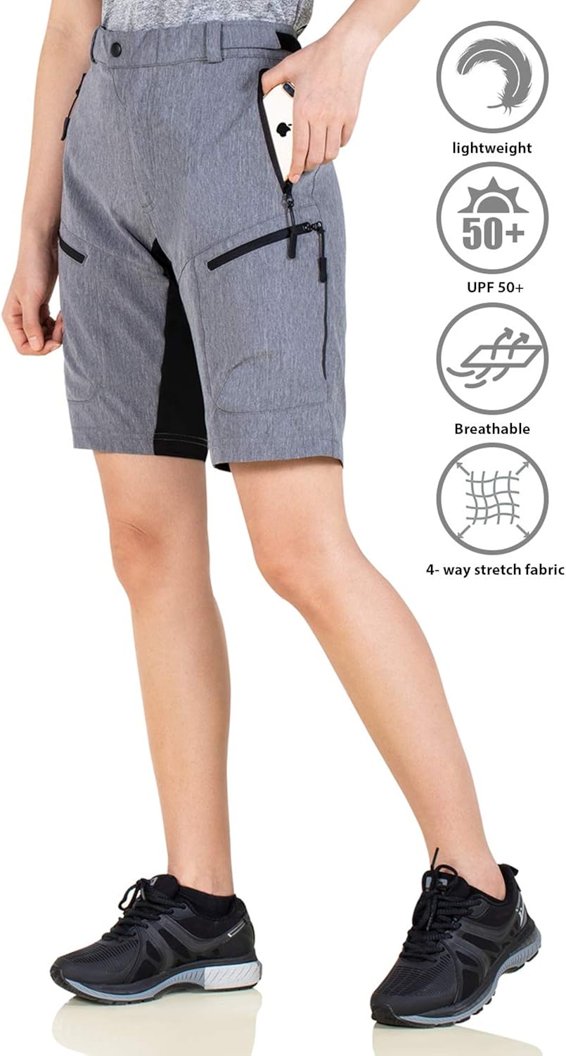 Cycorld Women's-Mountain-Bike-MTB-Shorts Baggy-Fashion-Breathable with Zip Pockets: Clothing