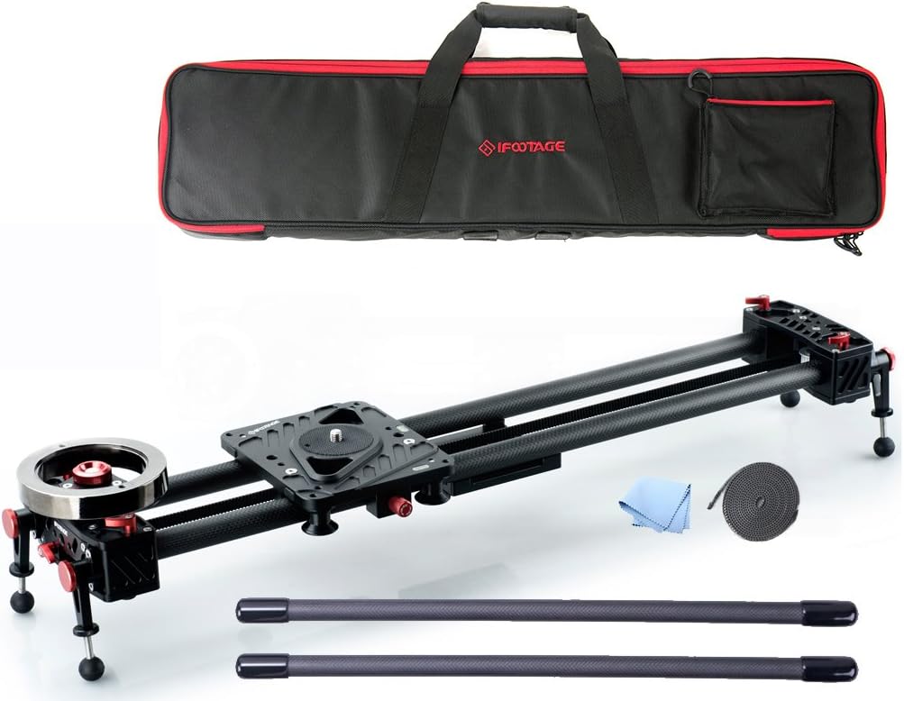 Shark Slider S1 Bundle: Carrying Case, Extension Rods and Extra Belt and Lens Cloth for Cameras Under 15 Lbs