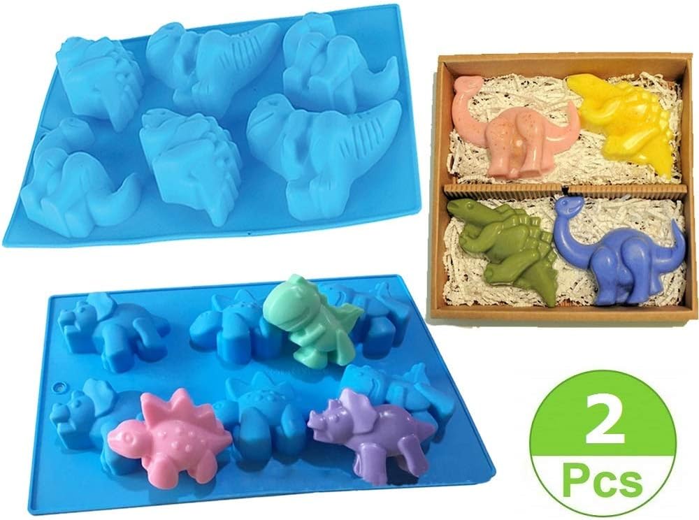（Set of 2）Large Dinosaurs Silicone Fondant Mold Chocolate Mold for