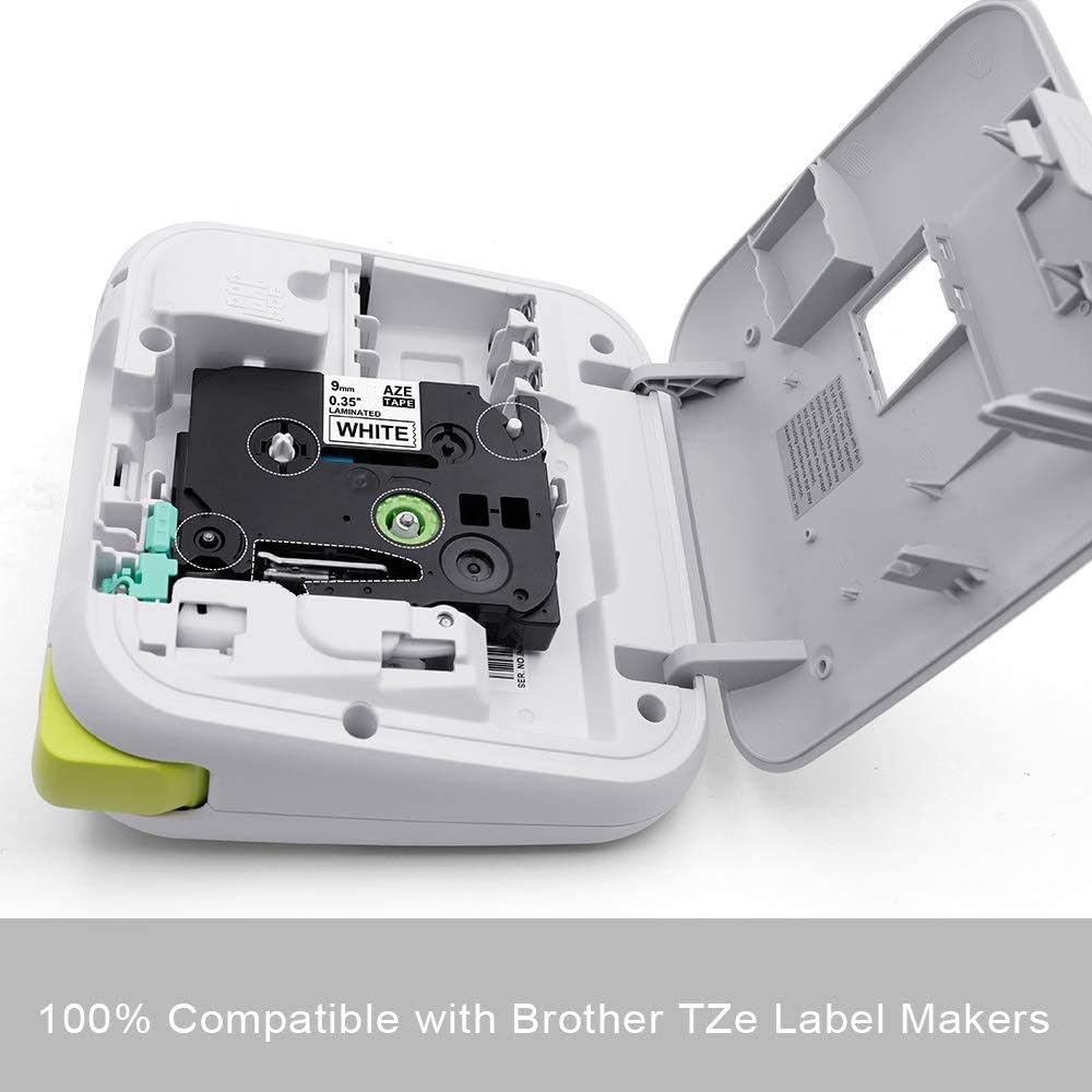 Suminey Compatible Label Tape Replacement for Brother P-Touch Tze-221 9mm x 8m Laminated Tape Black on White,TZe 221 Label Tape Cassette TZe221 Work with Brother PT-H101C H110 H105 900 1000 1010 - Image 4