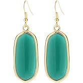 BaubleStar Natural Crystal Healing Stone Drop Dangle Earrings for Women