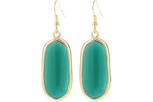 BaubleStar Natural Crystal Healing Stone Drop Dangle Earrings for Women