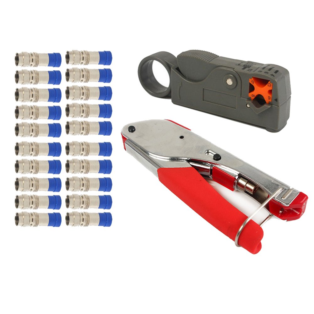 Buy NUZAMAS FType Compression Crimper Stripper Set Hand Tool Rotary