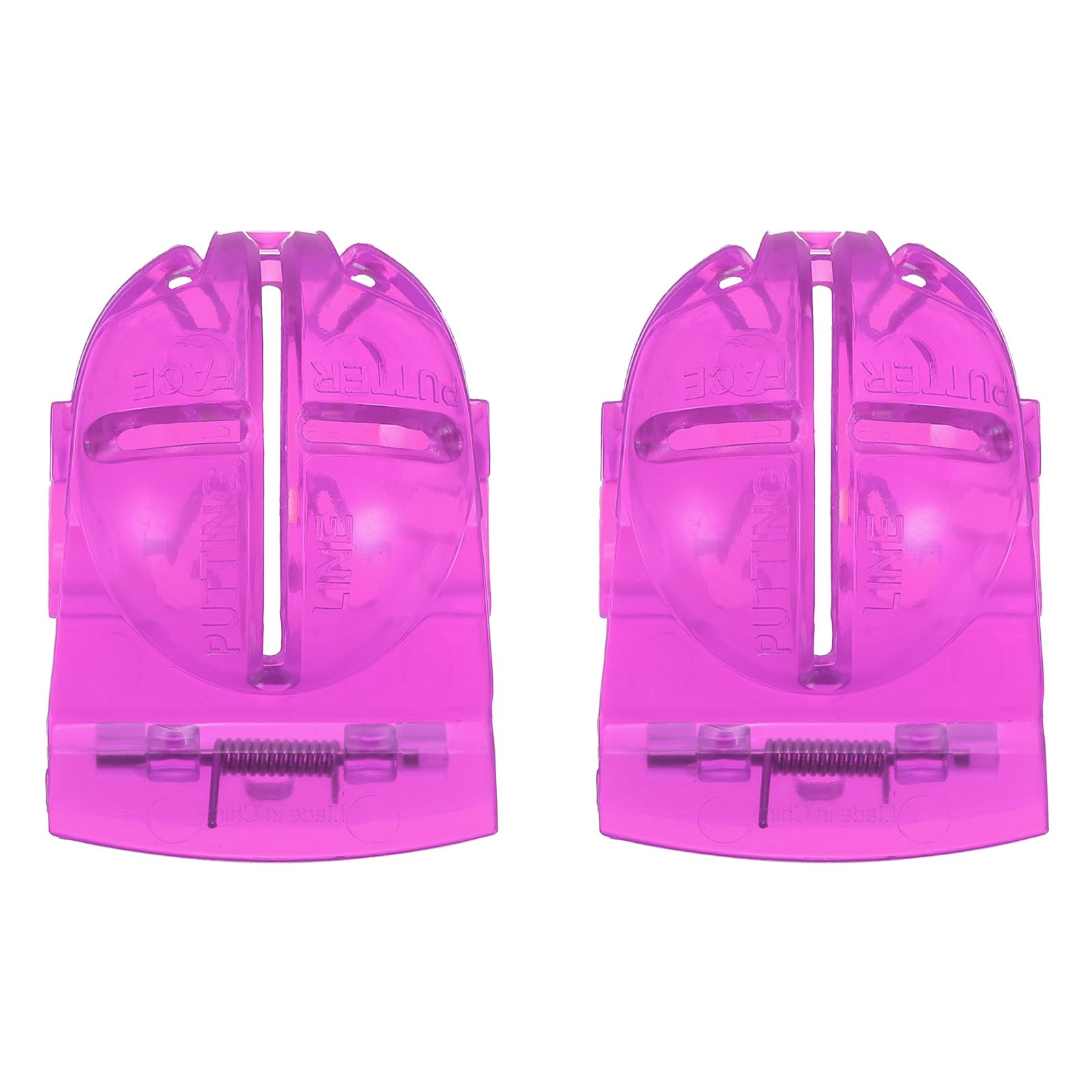 PATIKIL Golf Ball Line Marker Tool, 2 Pack Golf Ball Alignment Marking Tool Golf Ball Liner with Line Marker Stencil for Putting Ball Marker, Purple