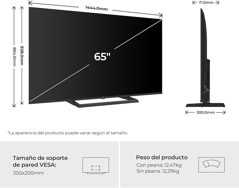 H6 QLED 4K 65" 65H6GUX, Smart TV com Google TV, Dolby Audio, HDR10+, MEMC, Qualidade de Imagem AI, Bluetooth 5.1, Gaming Accelerator 120Hz DLG, USB 2.0 x 2, DBX TV, HDMI 2.1 x 4 [2026]