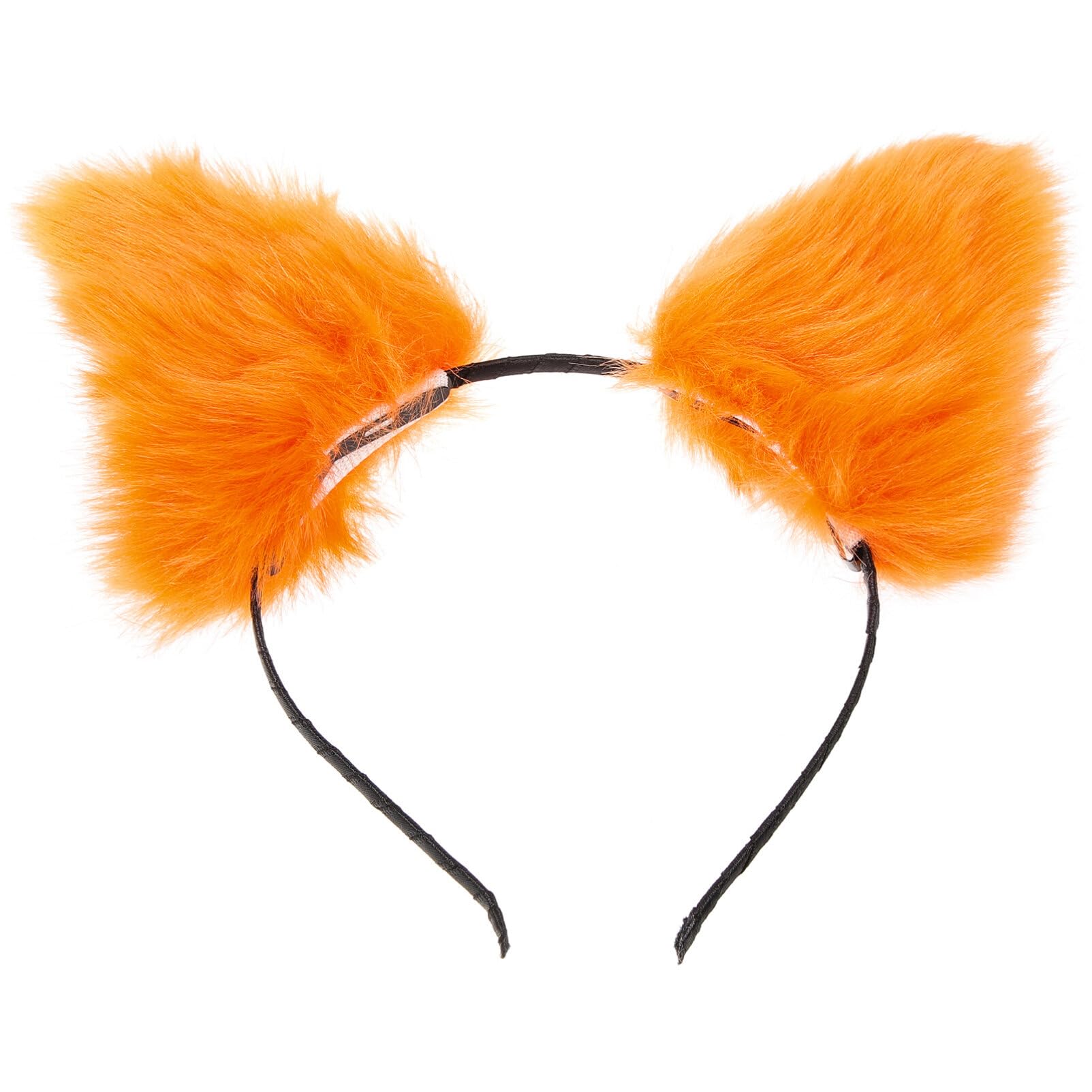 Lurrose Fox Ear Headband Plush Party Hair Hoop for Women Girls Animal Costume Accessory for Halloween Carnival Performance