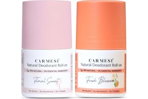 Car'me'si Natural Underarm Roll On Deodorant Combo for Women | 95% Natural + 5% Essential Ingredients | For Fresh Underarms A