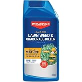 BioAdvanced All-in-One Lawn Weed &amp; Crabgrass Killer Concentrate - 32 oz | Kills 90+ Listed Weeds - Up to 3 Months Weed Control - Rainproof in 1 Hour