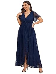 Ever-Pretty Plus Women's V Neck Ruffles Sleeves