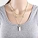 Zealmer Geometric Quartz Necklace Layered Chain Choker Necklace Pendant Moon Star Rhinestone