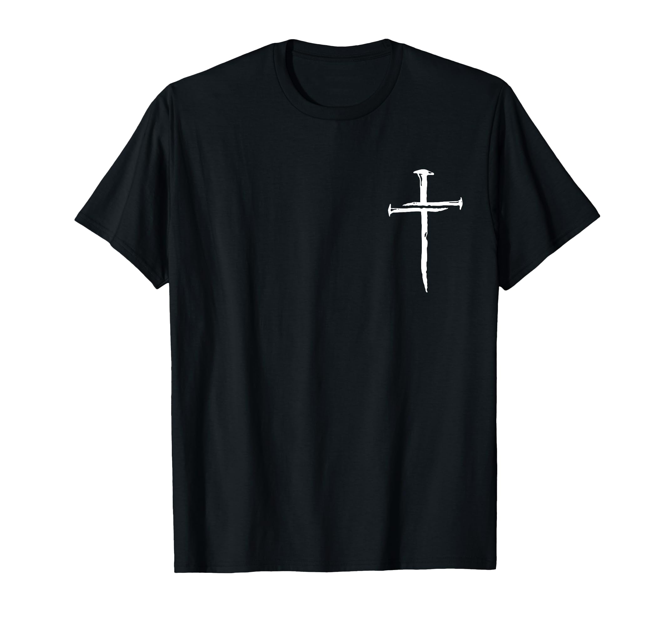 Bhgytec Modern Christian Faith Apparel Gifts Christian Minimalist Religious Jesus Christ Three Nails Cross T-Shirt