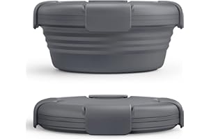 STOJO Collapsible Bowl - Carbon, 36oz - Reusable Silicone Bowl for Hot and Cold Food - Perfect for Travel, Meal Prep, To-Go L