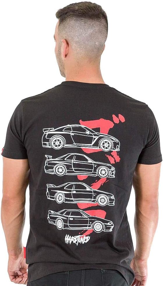 Nissan Skyline GTR Generations JDM Drift Car Turbo Mens Black Cotton Tee Shirt