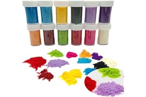 GENERIC 12Colors Flocking Velvet Powder for Candy Manicure,DIY Nail Art,Craft Glitter,Christmas Decorations&Festive Crafts(Fuzzy Nylon Villus Fiber) (12Color'SET)
