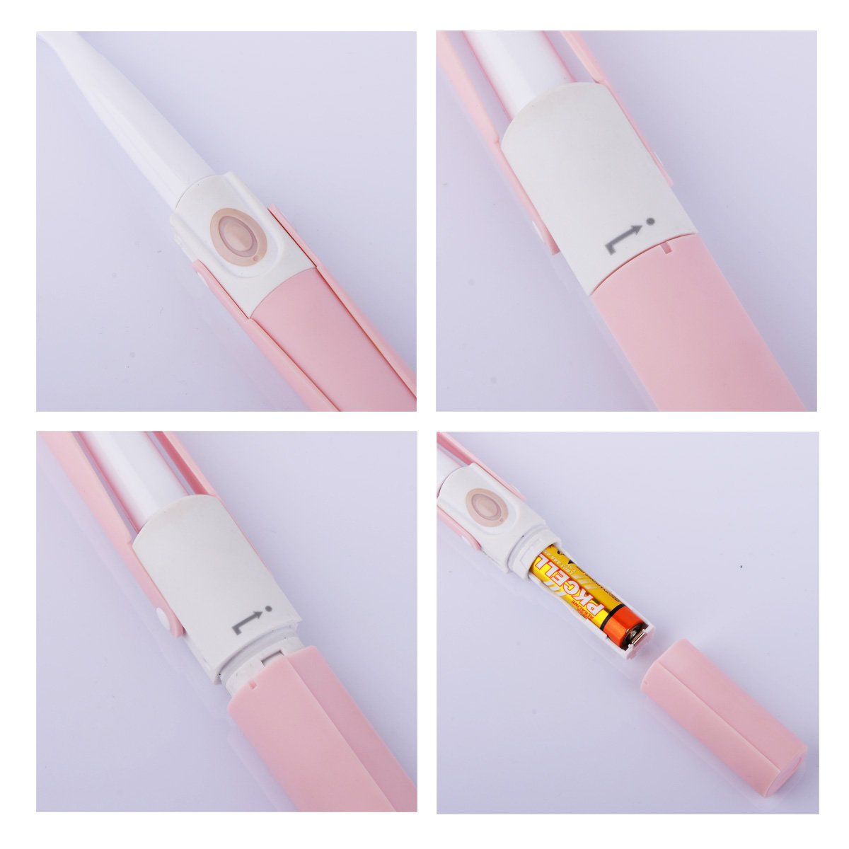 Electric Toothbrush for Home or Travel, SARMOCARE Travel Toothbrush with 2 Replacement Heads (Pink)