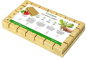VIVOSUN 1.6" Rockwool Cubes, 28 Plugs Stonewool Starter Grow Cubes for Cuttings, Cloning, Plant Propagation, Seed Starting, H