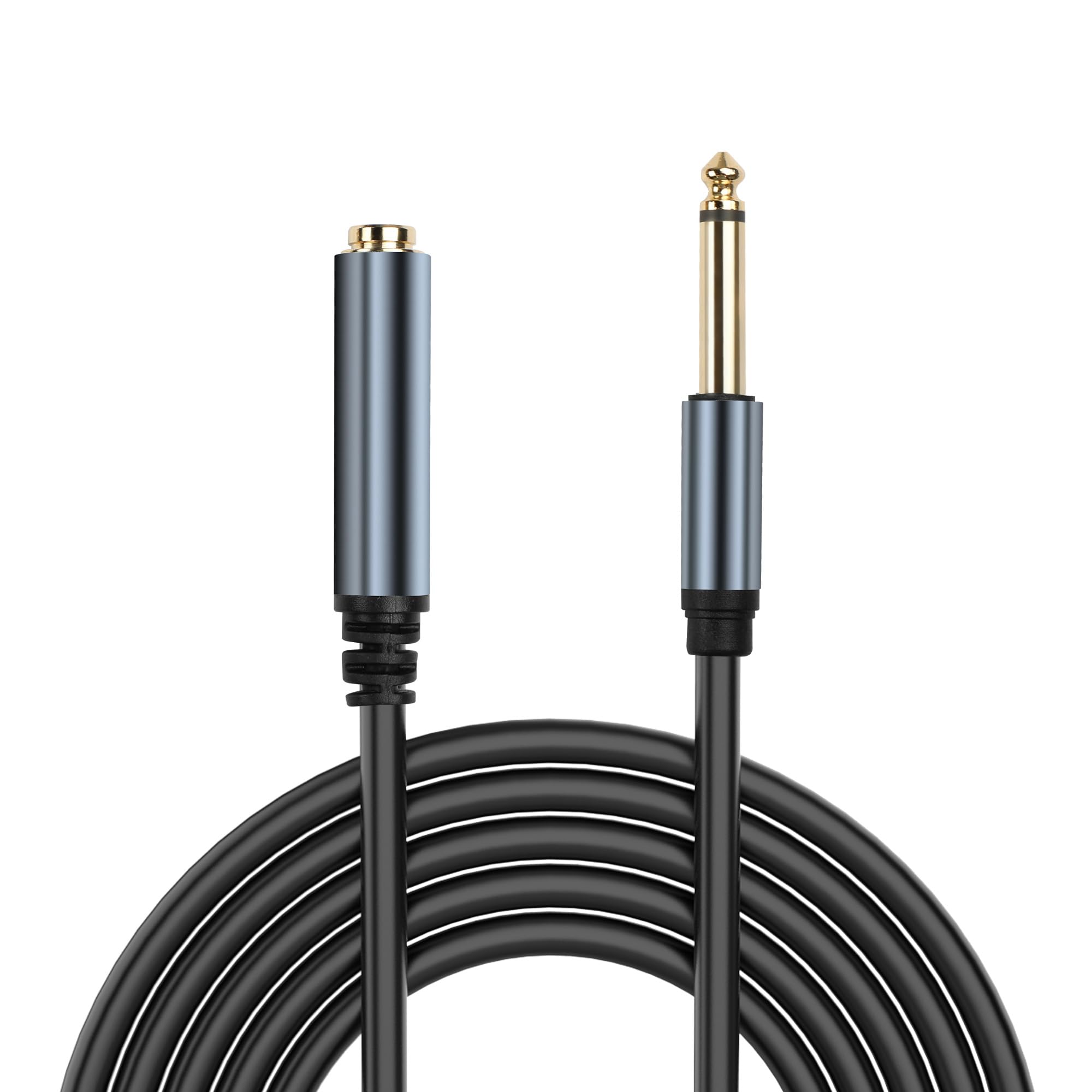 JSADZKJ Instrument Cable 6.35mm Mono Audio Cord Adapter 1/4 Inch TS Male to Female Jack Audio Adapter Cable Gold Plated 6.35mm Mono Jack 1/4 Inch TS Cable for Speaker Amplifier Microphone Mixer 5.9FT