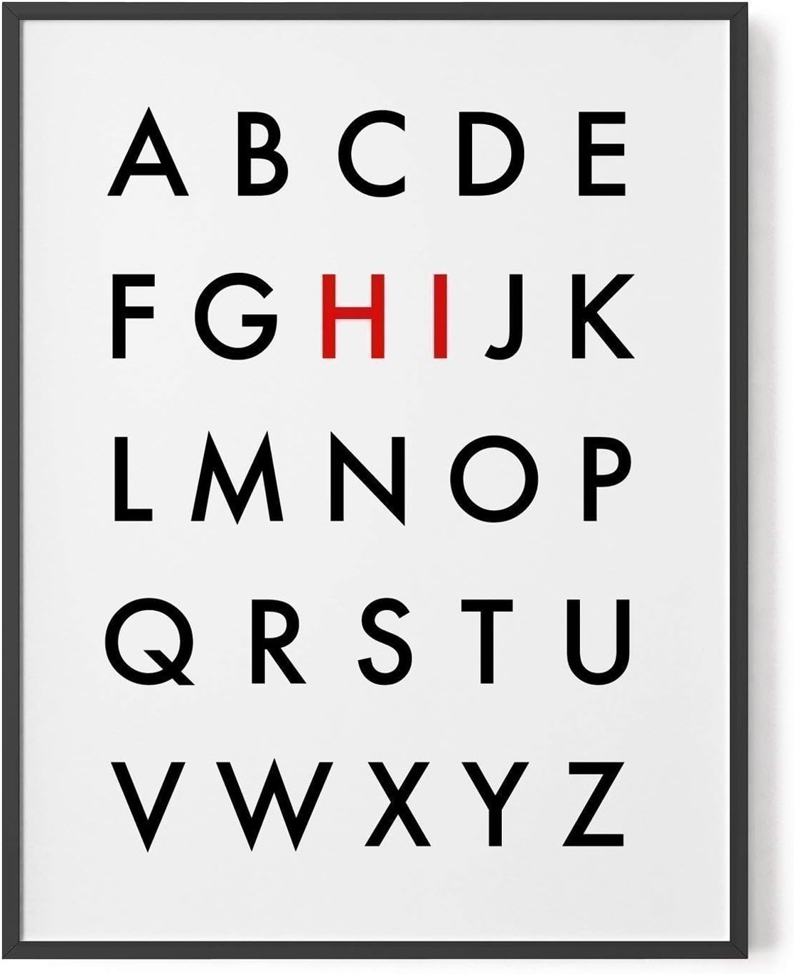 Personalised alphabet monochrome print // hi // poster print // letters // initials // abc // custom made to order // Artwork Gift, Framed or unframed typography print