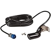 Lowrance 000-0106-72 Transom-Mount 83/200 kHz Skimmer Transducer with Built-in Temp, Black