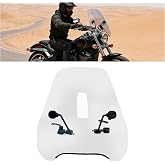 ALMULOO Clear Motorcycle Windshield Compatible with Yamaha | Universal 15"; Compatible with Harley Davidson Dyna Sportster Glide Softail for Honda Yamaha Suzuki