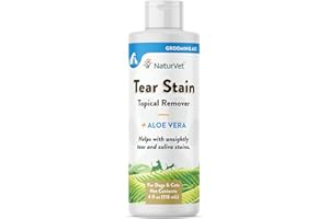 NaturVet Tear Stain Topical Remover Plus Aloe for Dogs and Cats, 4 oz Liquid, Made in USA