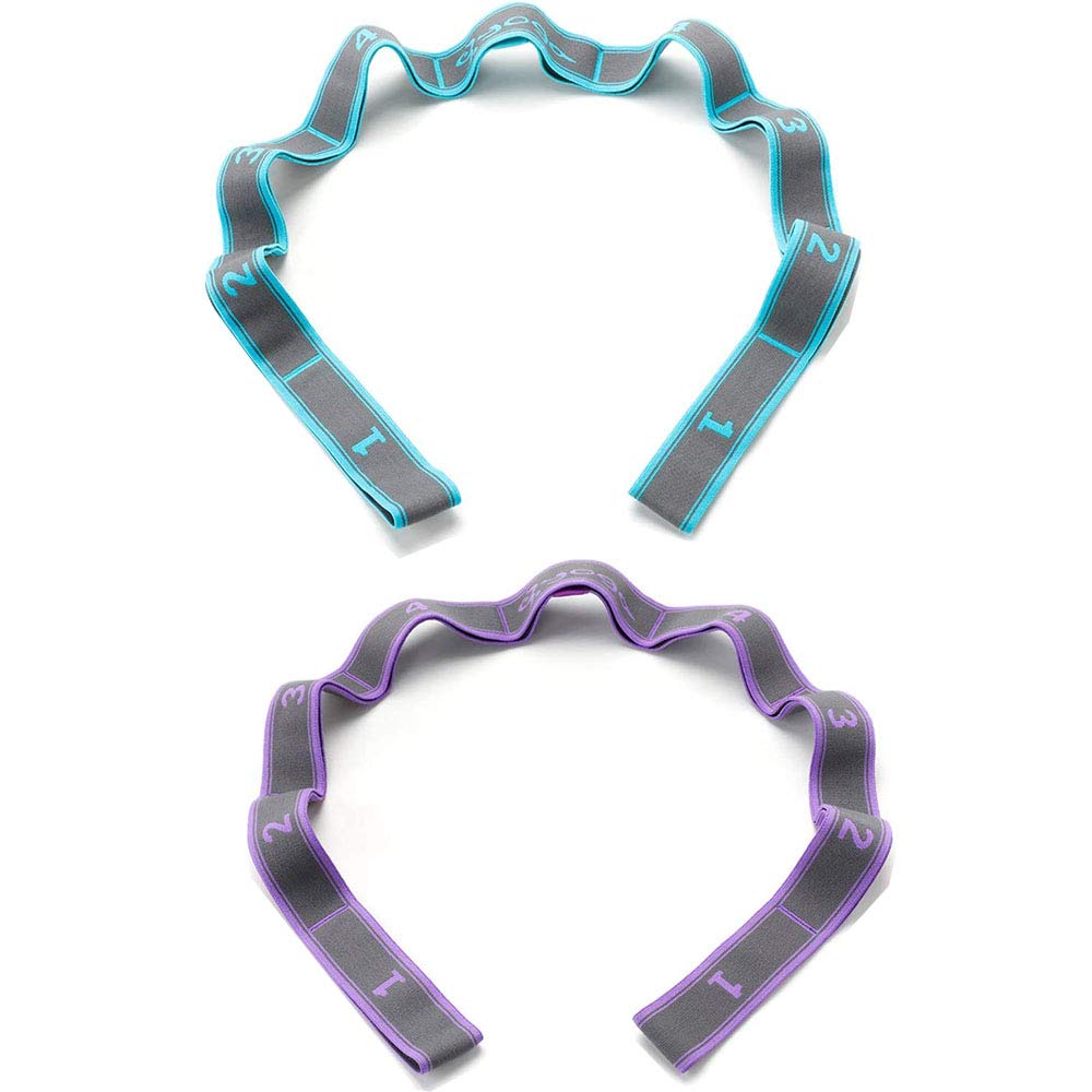 ysister 2 picese Yoga Strap, Exercise Strap, Yoga Stretch Assist Strap with 9 Numbered Loops, High Elastic Stretching Strap, Stretch Strap Yoga Strap Exercise Bands For Stretching and Rehabilitation