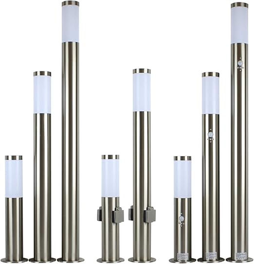 Aussenleuchte Edelstahl Wegeleuchte E27 Aussenbeleuchtung Garten Wegbeleuchtung Sockelleuchte Aussen Gartenleuchte Strom Pollerleuchte 45cm Steckdose Amazon De Beleuchtung