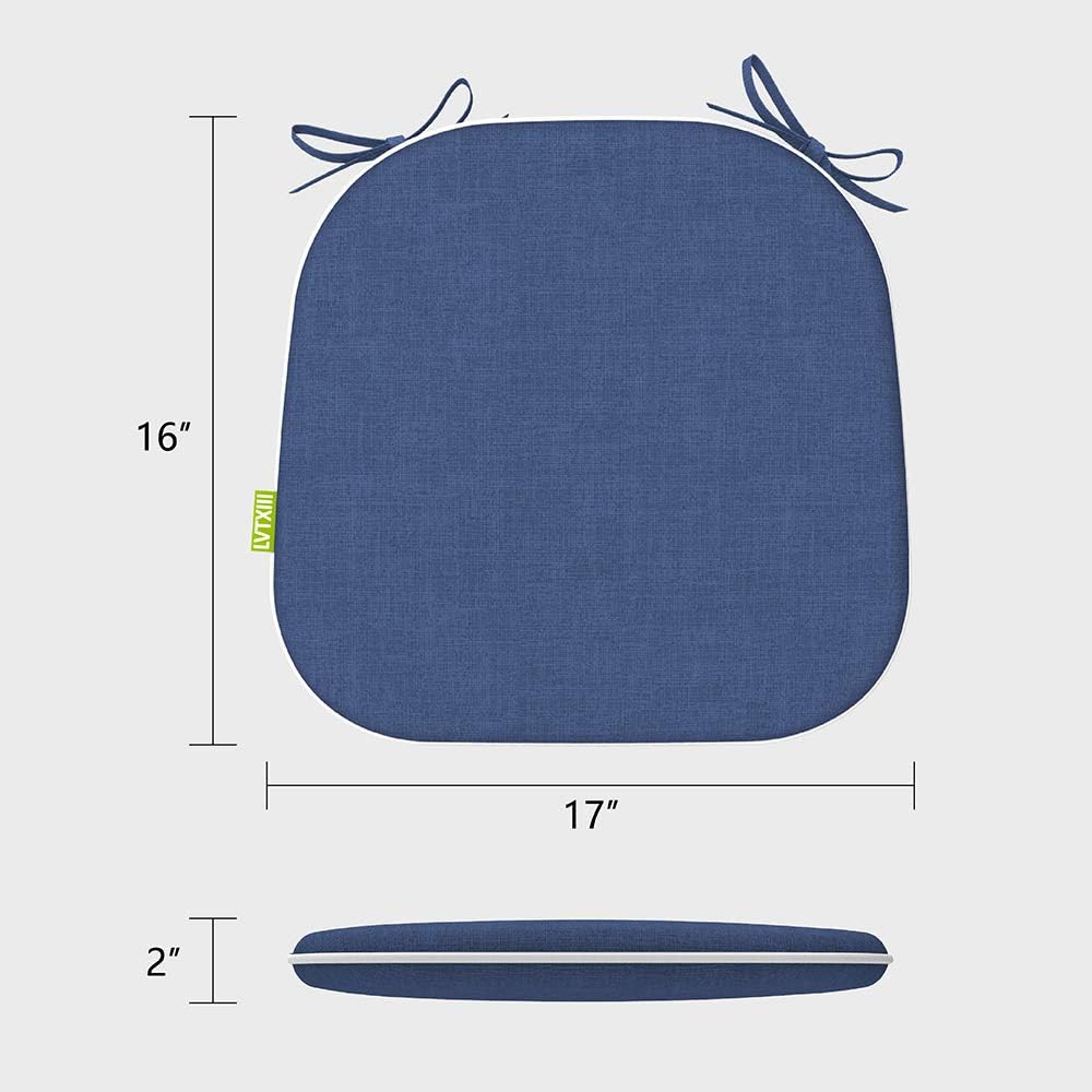 LVTXIII Patio Seat Cushions 16 x 17 Inches Outdoor Chair Pads All Weather Chair Cushions for Garden Patio Furniture Chair Home Set of 4 – Navy Textured : Garden & Outdoor