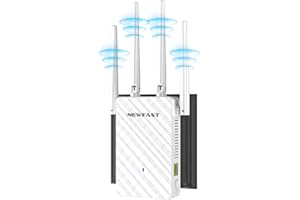 NEWFAST 300Mbps WiFi Extender,2026 Newest WiFi Repeater Signal Booster with 4×Rotatable Antennas,WPS,Ethernet Port,MU-MIMO,3 