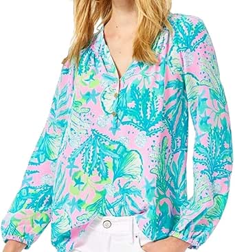 Amazon.com: Lilly Pulitzer - Elsa Silk Blouse: Clothing