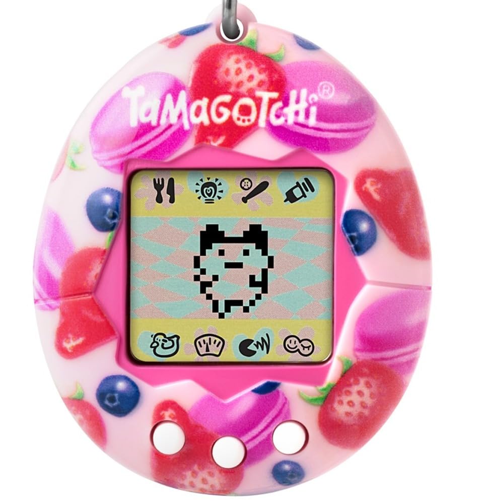 Bandai Tamagotchi Original Berry Delicious Shell | Tamagotchi Original Cyber Pet 90s Adults and Kids Toy with Chain | Retro Virtual Pets are Great Boys and Girls Toys or Gifts for Ages 8+