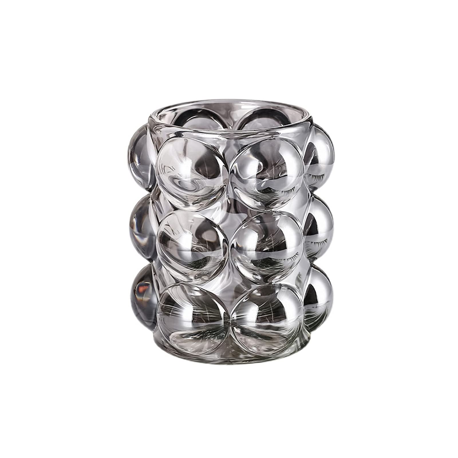 SLHEQING Makeup Brush Holder Glass and Brass Handmade Cosmetic Brush Storage for Brushes, Eyeliner, Pen, Lipstick and More (Smoky Gray) — image 1