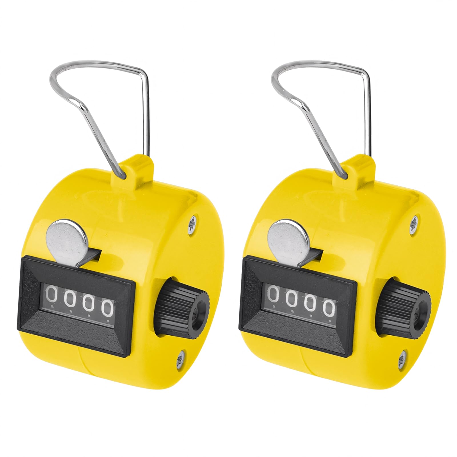 TOPTIE 2 PCS Clicker Counters 4-Digit Tally Counters Plastic Mechanical Number Pitch Counter for Sports Events- Yellow