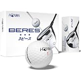 Honma BERES 3S Distance Golf Balls for Men, Soft 3-Layer, White, 1 Dozen | High Ball Speed &bull; Long Distance &bull; Durable Surlyn Cover &bull; Soft Feel &bull; Reliable Greenside Control