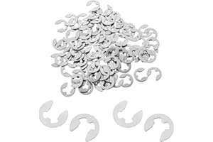 MroMax 100Pcs External Circlips, M2.5 External Retaining Rings, 304 Stainless Steel E-Clip Retaining Shaft Snap Rings for Automobiles, Valves, Electrical and Bearings