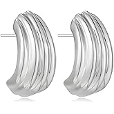 Statement Chunky Gold Earrings for Women Unique Square Stainless Steel Heaven Mayhem Button Stud Earrings Trendy Jewelry