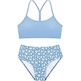 Weixinbuy Girls Swimsuits Bikini Set Kids Bathing Suit Bikini Top Bottom 2Pcs Teen Girls' Swimwear Set
