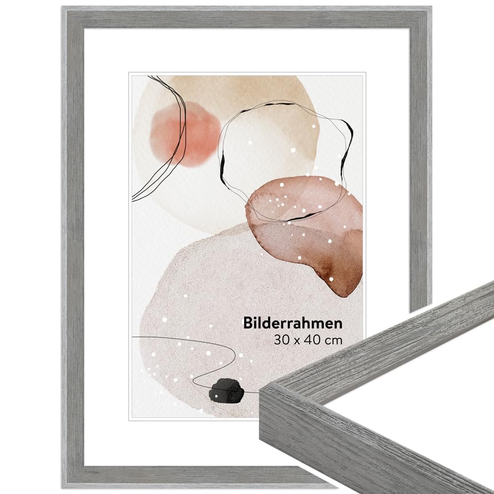 WANDStyle H790 Picture Frame A4 Grey DIN A4 Picture Frame Vintage Wood 30 x 21 cm High-Quality Wooden Picture Frame Poster Frame for Hanging Frame 21 x 30 cm Photo Frame H790 Made in Germany