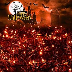 Joomer Orange Solar Halloween Lights, 2 Pack 72ft